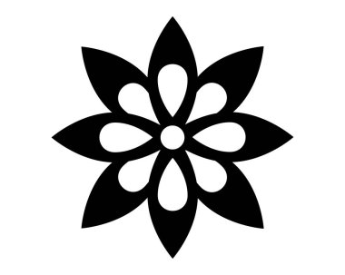 Çiçek, soyut bitki silueti - logo veya piktogram için vektör resim. Şablon için çiçek, imza veya simge