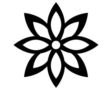 Çiçek, soyut bitki silueti - logo veya piktogram için vektör resim. Şablon için çiçek, imza veya simge