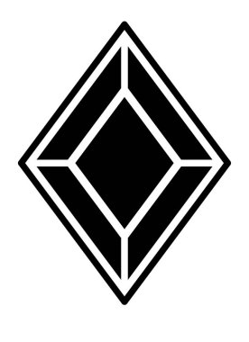 Mücevher taşından elmas şekilli, değerli taştan yapılmış mücevherler. Logo ya da piktogram için vektör siluet görüntüsü. Mücevher için Crystal 'a baktım..