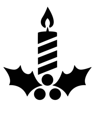 Holly Candle Noel Şablonu: Zencefilli Çörek, Kurabiye ve Diğer Pastalar - Vektör Kesme Şablonu. Kendi resminizi yapın, PYO, Kurabiye Şablonu Tasarımı