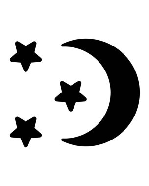 Ay ve yıldızlar zencefilli ekmek, kurabiye ve diğer şekerlemeler için şablon tasarımı - kesim için vektör şablonu. Tasarımcı: Kendi PYO, Kurabiye Şablonu