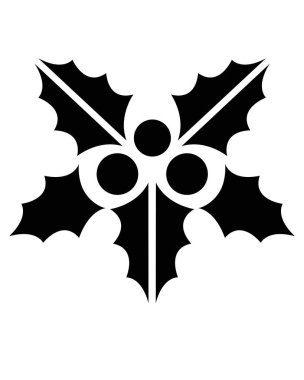 Kurabiye, kurabiye ve diğer pastaları süslemek için Holly Leaves and Berries Şablonu - Kesim için Vektör Şablonu. Tasarımcı: Kendi PYO, Kurabiye Şablonu