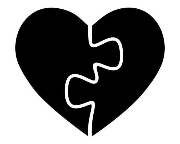 Сердце из двух пузырьков для трафарета ко Дню святого Валентина для резки и теста - вектор искушения для резки. Почистить сердце двумя половинками