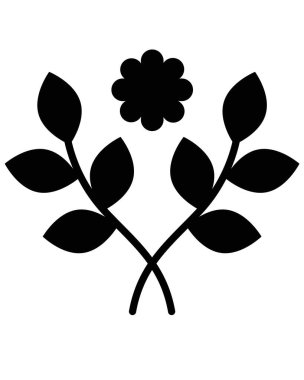 Yapraklı iki dal ve kurabiye ya da yumurta boyamak için Paskalya şablonu - kesim için vektör şablonu. Bahar bitkileri