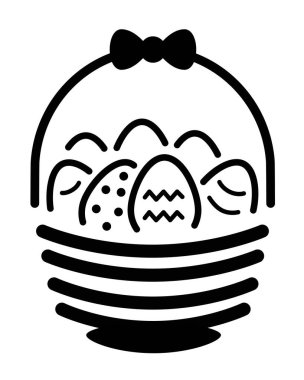 Kurabiyeler için Paskalya Yumurtası Şablonu - kesim için vektör şablonu. Paskalya Yumurtası Sepeti