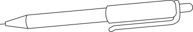 Tükenmez kalem - boyama için vektör doğrusal resim. Özet geç. Dolma kalem bir yazma aracıdır..