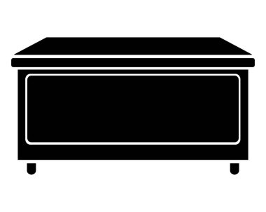 Tablo kalıbı. Klasik ahşap masa - logo, pictogram veya stencil için vektör siluet görüntü. Ofis masası
