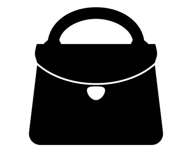 Çanta, kadın çantası - logo, resim ya da şablon için vektör siluet görüntü. Şablon için kadın çantası silueti resmi