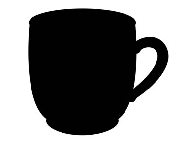 Stencil için çay fincanı - logo, pictogram veya stencil için vektör siluet görüntü. Çay fincanı silueti