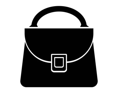 Çanta, kadın çantası - logo, resim ya da şablon için vektör siluet görüntü. Şablon için kadın çantası silueti resmi.