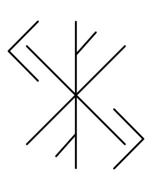 Başarılı iş ve verimli anlaşmalar için Runik Tılsımlı Tılsım, Fehu, Gebo ve senin rünlerin - yaşlı futhark rünlerinin vektör doğrusal görüntüsü. Özet geç. İskandinav runik tılsımı başarılı bir işbirliği