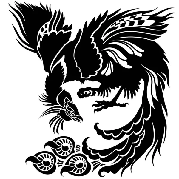 Phœnix Chinois Oiseau Magique Feng Huang Des Animaux Célestes Feng — Image vectorielle