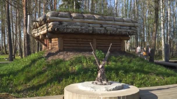 Olaine Latvia April 2023 Perang Dunia Pertempuran Situs Dengan Bangunan — Stok Video