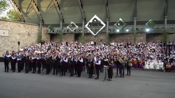 Dobele Lotyšsko Května2023 Brass Band Vystoupení Tradičním Kulturním Festivalu Během — Stock video
