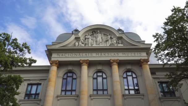 Riga Letónia Setembro 2023 Elementos Escultóricos Estilo Barroco Clássico Edifício — Vídeo de Stock
