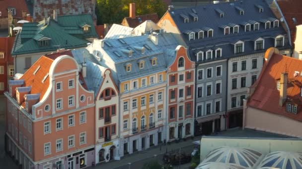 Riga Letonia Septembrie 2021 Vedere Aeriană Infrastructurii Orașului Vechi Acoperișuri — Videoclip de stoc