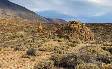 El Teide Ulusal Parkı 'ndaki Vahşi Vadi, Kanarya Adaları. Kış 2024.