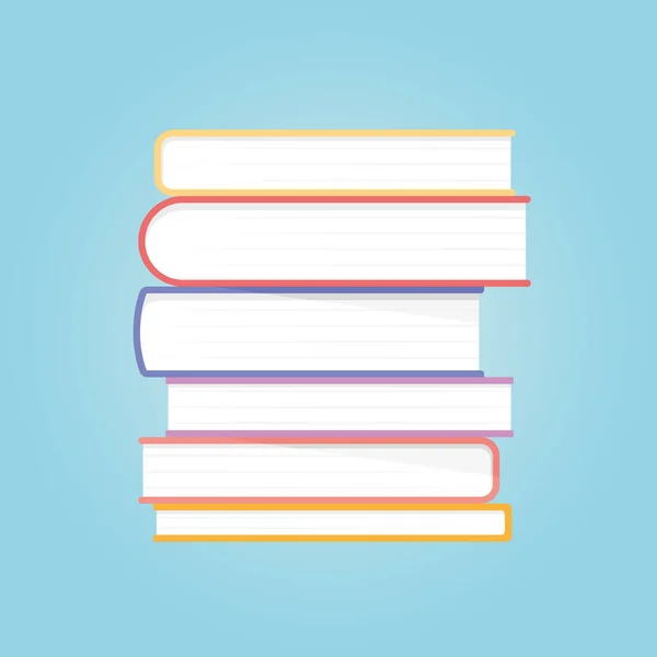Σωρός Από Βιβλία Πολύχρωμες Covers Διανυσματική Απεικόνιση — Διανυσματικό Αρχείο
