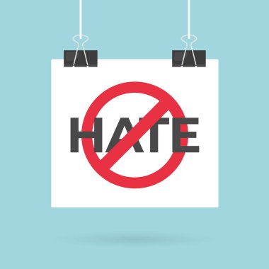 Nefret içermeyen asma kağıt - vektör illüstrasyon