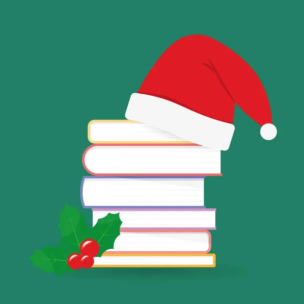 Σωρός Από Βιβλία Ένα Καλύτερο Χριστουγεννιάτικο Δώρο Έννοια Διανυσματική Απεικόνιση — Διανυσματικό Αρχείο