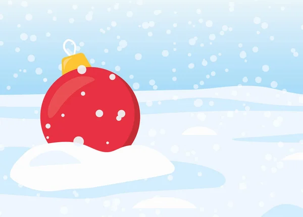 Vánoční Míč Sněhu Vektorové Ilustrace — Stockový vektor