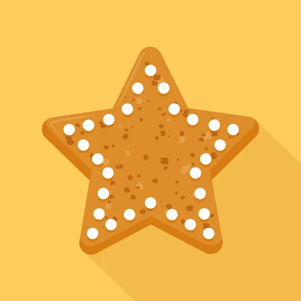 Star Shape Christmas Gingerbread Cookie Vector Illustration — Stock Vector