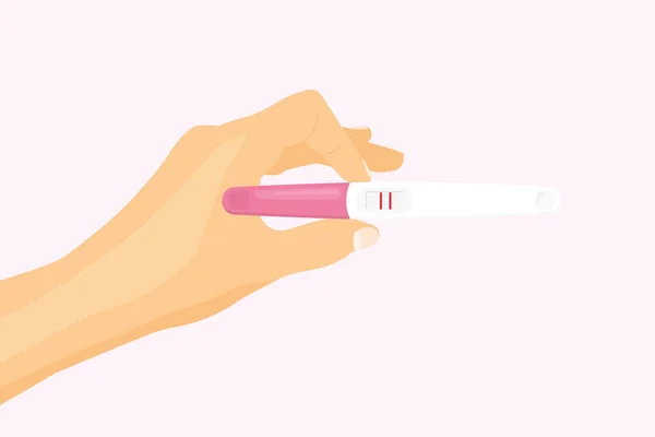 Terhességi Teszt Pozitív Eredménnyel Próbálkozás Baba Meddőség Ivf Koncepció Vektor — Stock Vector