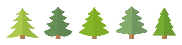 Conjunto Árvores Natal Abeto Vetor Ilustração — Vetor de Stock