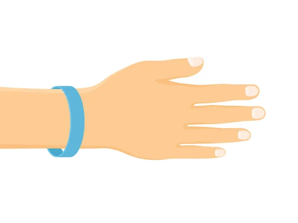 Blue Rubber Wristband Hand Vector Illustration — Stock Vector