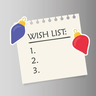 Yılbaşı, Noel Baba buzdolabı vektör illüstrasyonunda dilek listesi