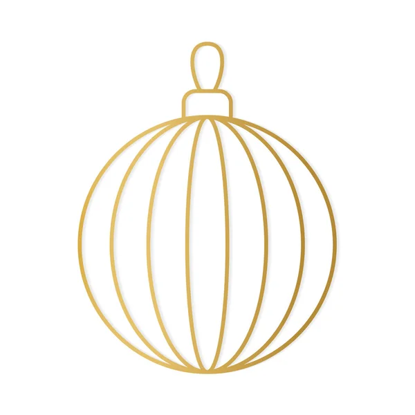 黄金のラインクリスマスボール ベクトル図 — ストックベクタ
