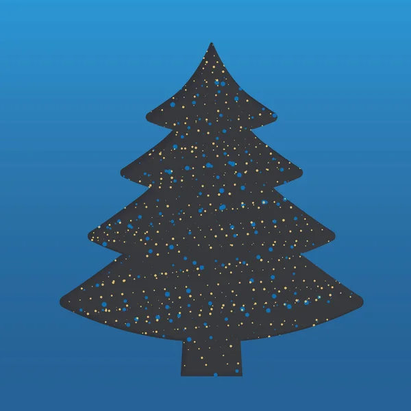 Christmas Tree Filled Golden Glittering Dots Vector Illustration — Stock Vector
