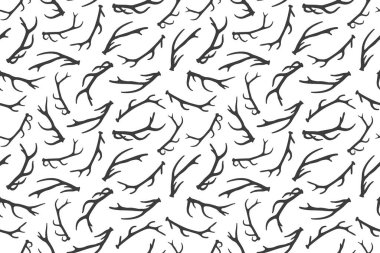 Geyik boynuzlarının kusursuz deseni - vektör illüstrasyonu