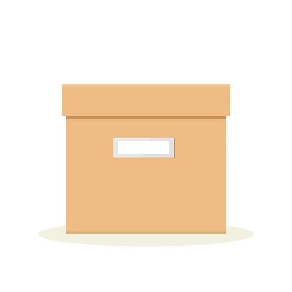 Caja Almacenamiento Oficina Cartón Con Ilustración Vectores Etiquetas — Vector de stock