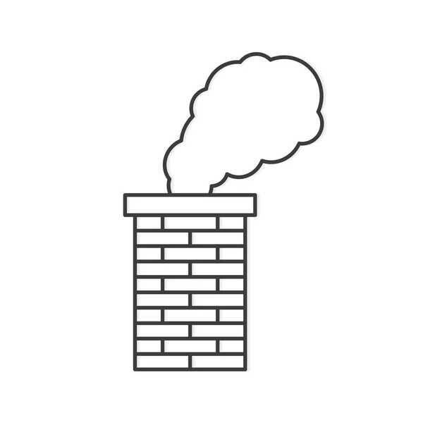有烟尘 空气污染 冬暖化 二氧化碳概念的砖烟囱轮廓 病媒图解 — 图库矢量图片
