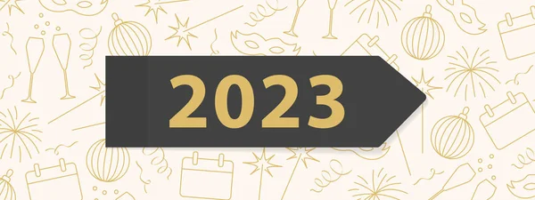 2023除夕金色横幅 矢量图解 — 图库矢量图片
