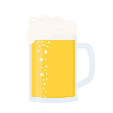 köpük ikon vektör illüstrasyonlu büyük bira kupası