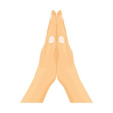 hands in praying position -vector illustration
