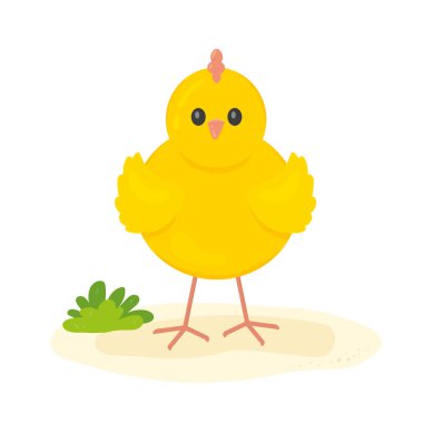 cute Easter chicken icon- vector illustration