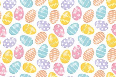 colorful seamless easter eggs pattern - vector illustration