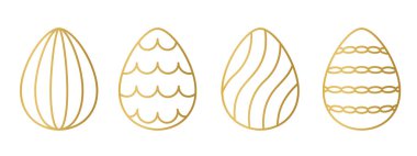 Değişik altın çizgili Paskalya yumurtası - vektör illüstrasyonu