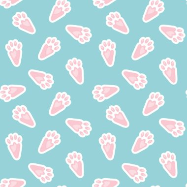 Tavşan pençeli komik, pürüzsüz desen - vektör çizimi