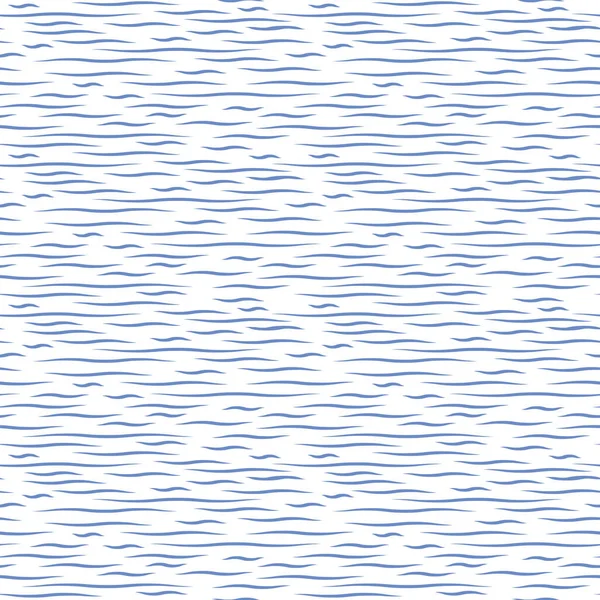 Seamless Blue Sea Waves Pattern Vector Illustration — Stock Vector