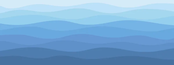 Bannière Vague Mer Eau Bleue Illustration Vectorielle — Image vectorielle