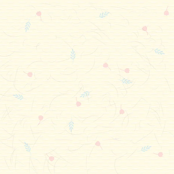 Texture Papier Avec Fibres Éléments Floraux Illustration Vectorielle — Image vectorielle