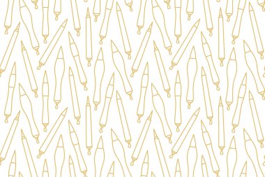 Japon yazıları brushe-vektör illüstrasyonuyla kusursuz altın desen.