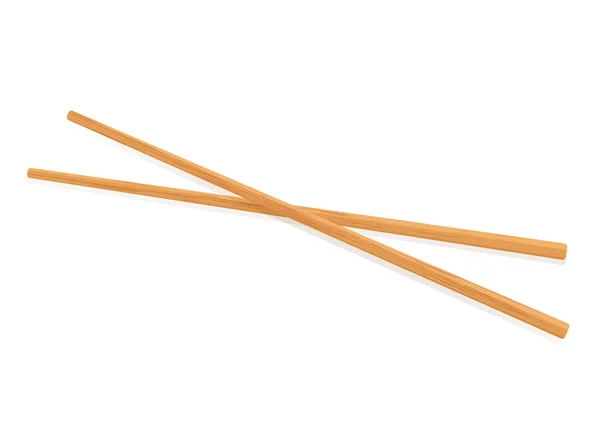 Pair Bamboo Chopsticks Vector Illustration — Stock Vector