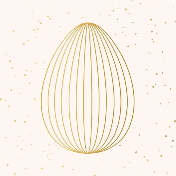 Dorado Huevo Pascua Vector Ilustración — Vector de stock