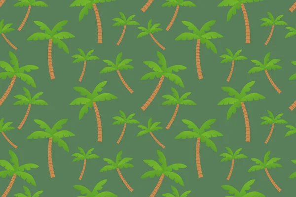 Naadloos Zomerpatroon Met Palmbomen Vector Illustratie — Stockvector