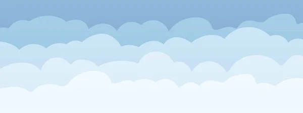Sztandar Warstwami Niebieskich Chmur Ilustracja Wektora — Wektor stockowy